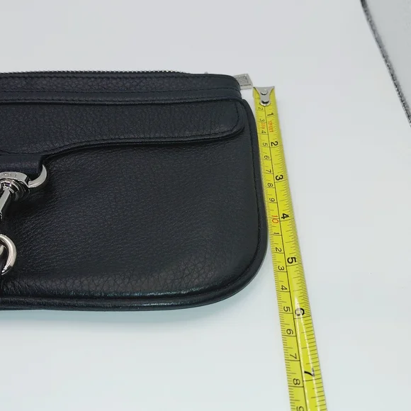 Rebecca Minkoff Black Pebbled Leather Wristlet Clutch - Picture 8 of 8
